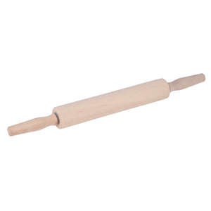 Royalford RF5370 Lotus Wood Rolling Pin | Wooden Dough Roller with Ergonomic Handles | Traditional Baking Roller for Roti, Chapati, Pizza, and Pastry | Easy to Use
