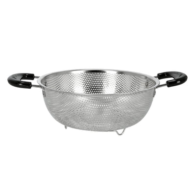 Royalford RF5402 Stainless Steel Fruit Basket with Handles | Durable Perforated Kitchen Colander for Washing Fruits, Vegetables & Pasta | Rust Resistant Strainer Bowl