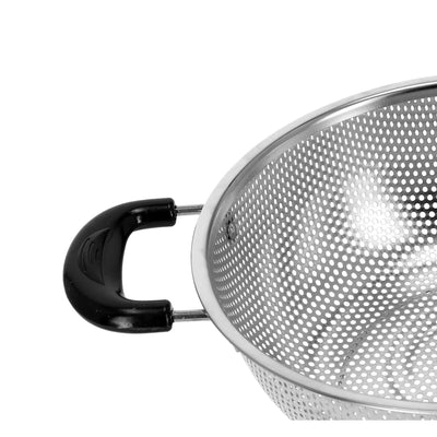 Royalford RF5402 Stainless Steel Fruit Basket with Handles | Durable Perforated Kitchen Colander for Washing Fruits, Vegetables & Pasta | Rust Resistant Strainer Bowl