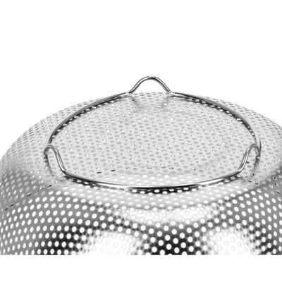 Royalford RF5402 Stainless Steel Fruit Basket with Handles | Durable Perforated Kitchen Colander for Washing Fruits, Vegetables & Pasta | Rust Resistant Strainer Bowl