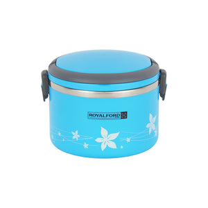 Royalford RF5651 2 in 1 Lunch Box 1.0L|Stainless Steel Inner Casing | BPA Free Food Grade Material | Super PU Insulated Leak Resistant Tiffin Box for School & Office Use