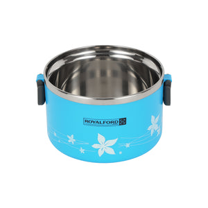 Royalford RF5651 2 in 1 Lunch Box 1.0L|Stainless Steel Inner Casing | BPA Free Food Grade Material | Super PU Insulated Leak Resistant Tiffin Box for School & Office Use