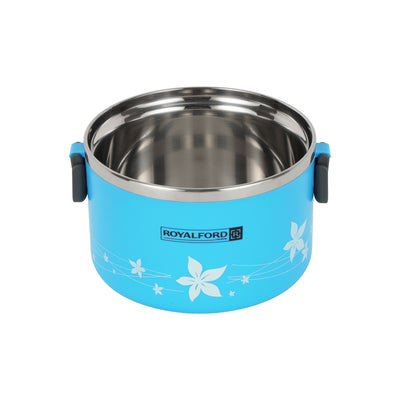 Royalford RF5651 2 in 1 Lunch Box 1.0L|Stainless Steel Inner Casing | BPA Free Food Grade Material | Super PU Insulated Leak Resistant Tiffin Box for School & Office Use