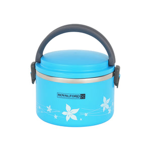 Royalford RF5651 2 in 1 Lunch Box 1.0L|Stainless Steel Inner Casing | BPA Free Food Grade Material | Super PU Insulated Leak Resistant Tiffin Box for School & Office Use