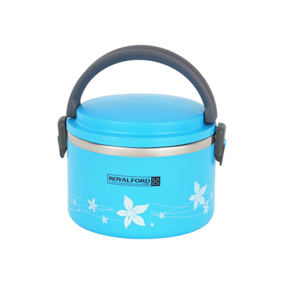 Royalford RF5651 2 in 1 Lunch Box 1.0L|Stainless Steel Inner Casing | BPA Free Food Grade Material | Super PU Insulated Leak Resistant Tiffin Box for School & Office Use
