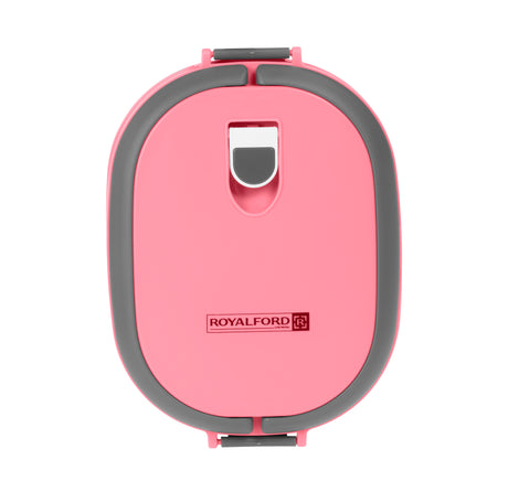 Royalford RF5652PN 900ml Square Lunch Box with Stainless Steel Inner |Vacuum Insulated Leak-Proof Food Container | Sealing Ring | Portable Handle | BPA Free & Food Grade