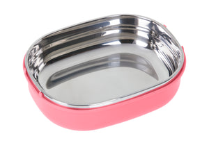 Royalford RF5652PN 900ml Square Lunch Box with Stainless Steel Inner |Vacuum Insulated Leak-Proof Food Container | Sealing Ring | Portable Handle | BPA Free & Food Grade