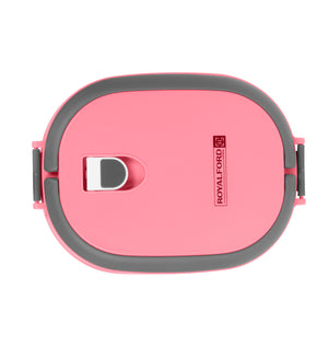 Royalford RF5652PN 900ml Square Lunch Box with Stainless Steel Inner |Vacuum Insulated Leak-Proof Food Container | Sealing Ring | Portable Handle | BPA Free & Food Grade