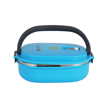 Royalford RF5652GR 0.9L Stainless Steel Lunch Box | BPA Free Insulated Food Container |  Secure Lock Lid | Leak-Resistant Design & Durable Outer Body | Easy to clean