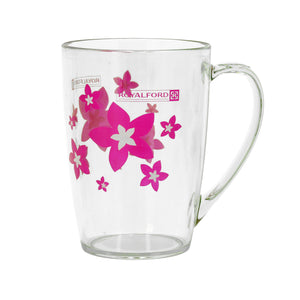 Royalford RF5656PN 350ml Water Cup with Lid| durable plastic build, ergonomic handle & secure lid to prevent spills| ideal for daily use at home, office or travel|