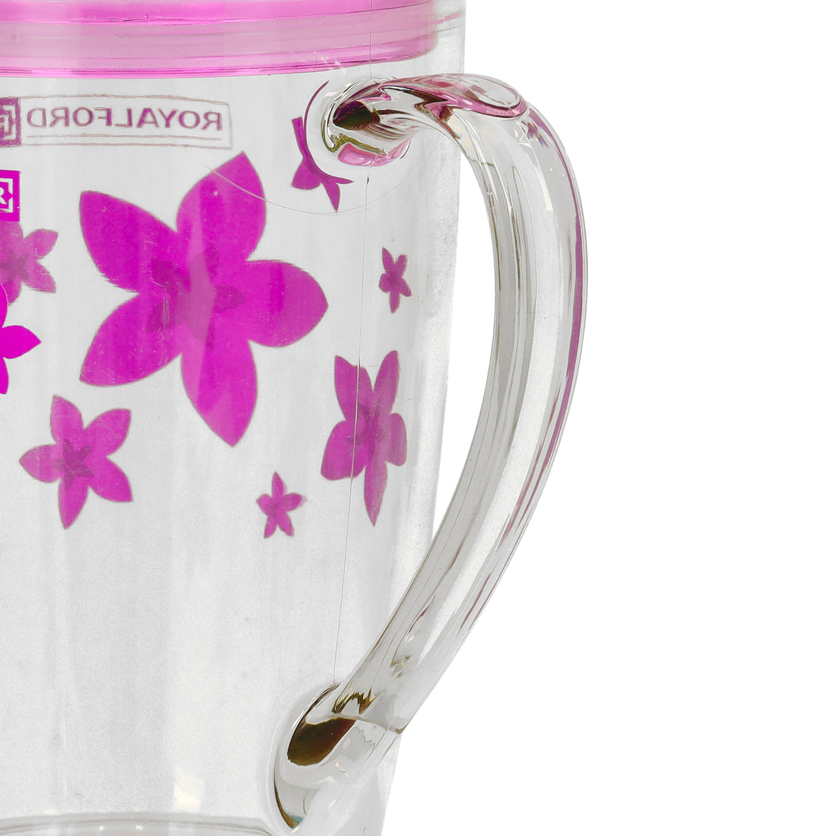 Royalford RF5656PN 350ml Water Cup with Lid| durable plastic build, ergonomic handle & secure lid to prevent spills| ideal for daily use at home, office or travel|