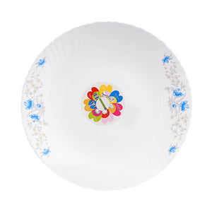 Royalford RF5678 Floral Serving Plate| elegant blue floral design & durable construction| spacious surface, perfect for serving meals, snacks, & desserts daily|