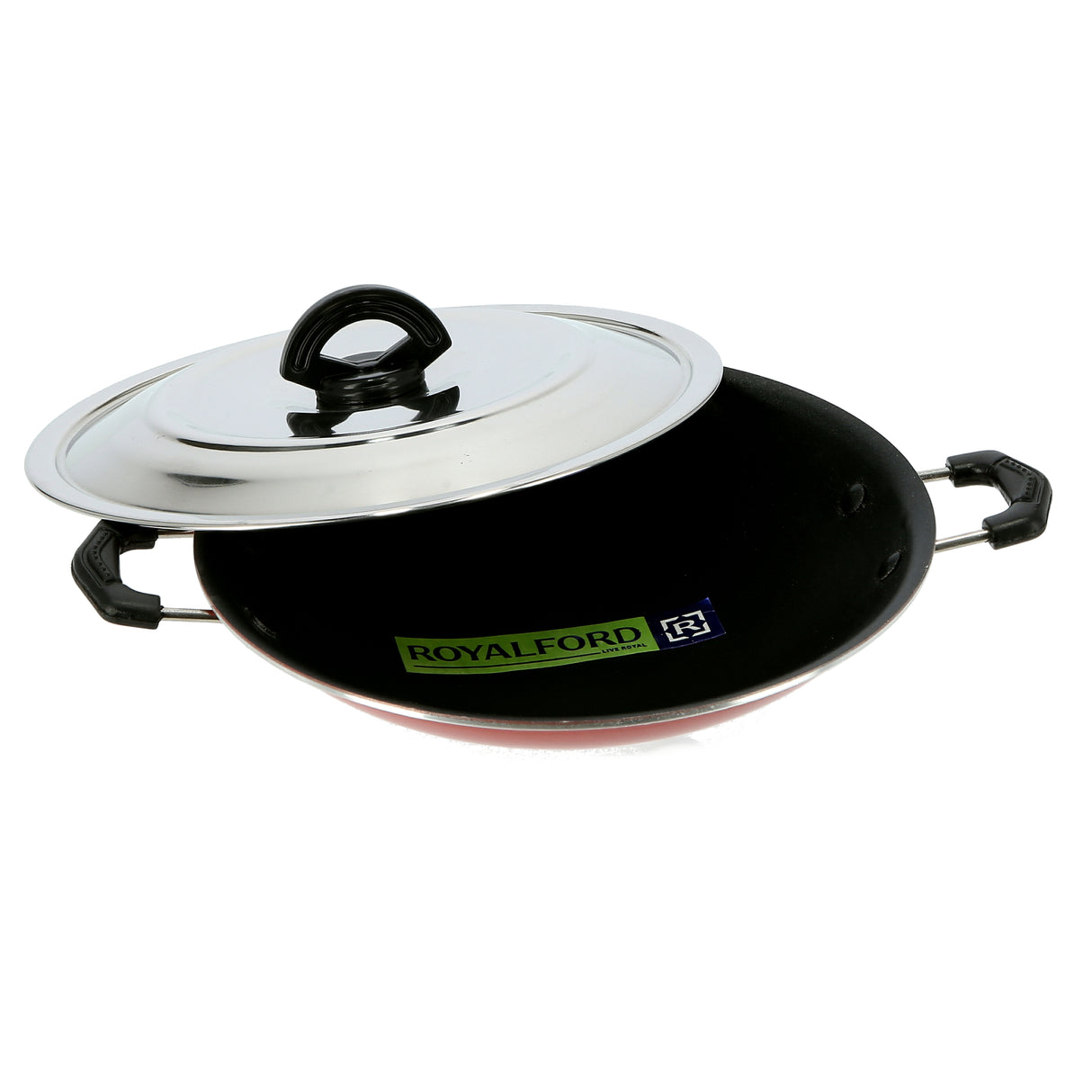 Royalford RF5758 Non Stick Appam Pan with Lid | Durable  Appam Maker | Easy Grip Bakelite Handles | Compatible with Gas, Hot Plate, Ceramic and Halogen Cooktops