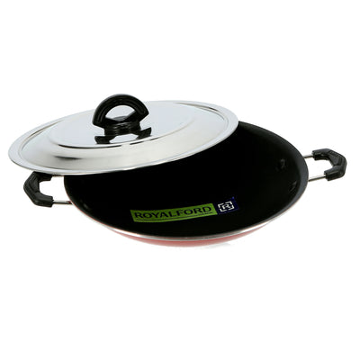 Royalford RF5758 Non Stick Appam Pan with Lid | Durable  Appam Maker | Easy Grip Bakelite Handles | Compatible with Gas, Hot Plate, Ceramic and Halogen Cooktops