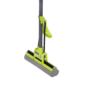Royalford RF5828GR PVA Mop with Iron Handle | 10X High Absorbency Squeeze Floor Cleaning Mop |  Long 116cm Iron Handle  | Scratch-Free & Multi-Surface Cleaning Use