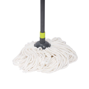 Royalford RF5829GR Hy-Sorb Cotton String Mop 135cm | Super Absorbent Cotton Thread Floor Mop | Long Steel Handle for Tile, Marble, Wood & Multi-Surface Cleaning