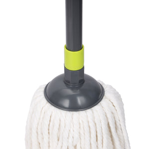 Royalford RF5829GR Hy-Sorb Cotton String Mop 135cm | Super Absorbent Cotton Thread Floor Mop | Long Steel Handle for Tile, Marble, Wood & Multi-Surface Cleaning