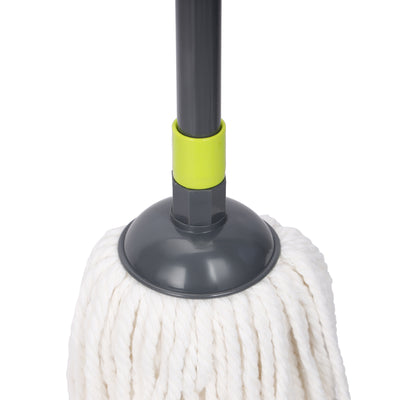 Royalford RF5829GR Hy-Sorb Cotton String Mop 135cm | Super Absorbent Cotton Thread Floor Mop | Long Steel Handle for Tile, Marble, Wood & Multi-Surface Cleaning
