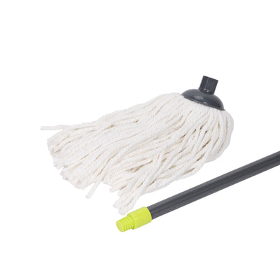 Royalford RF5829GR Hy-Sorb Cotton String Mop 135cm | Super Absorbent Cotton Thread Floor Mop | Long Steel Handle for Tile, Marble, Wood & Multi-Surface Cleaning
