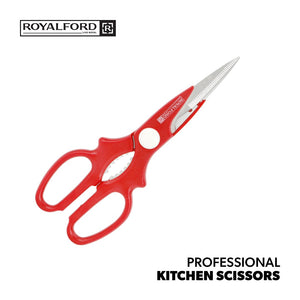 Royalford RF5839 kitchen scissors| stainless steel blades with ergonomic grip and multipurpose design| ideal for cutting meat, vegetables, herbs, packaging and more use|