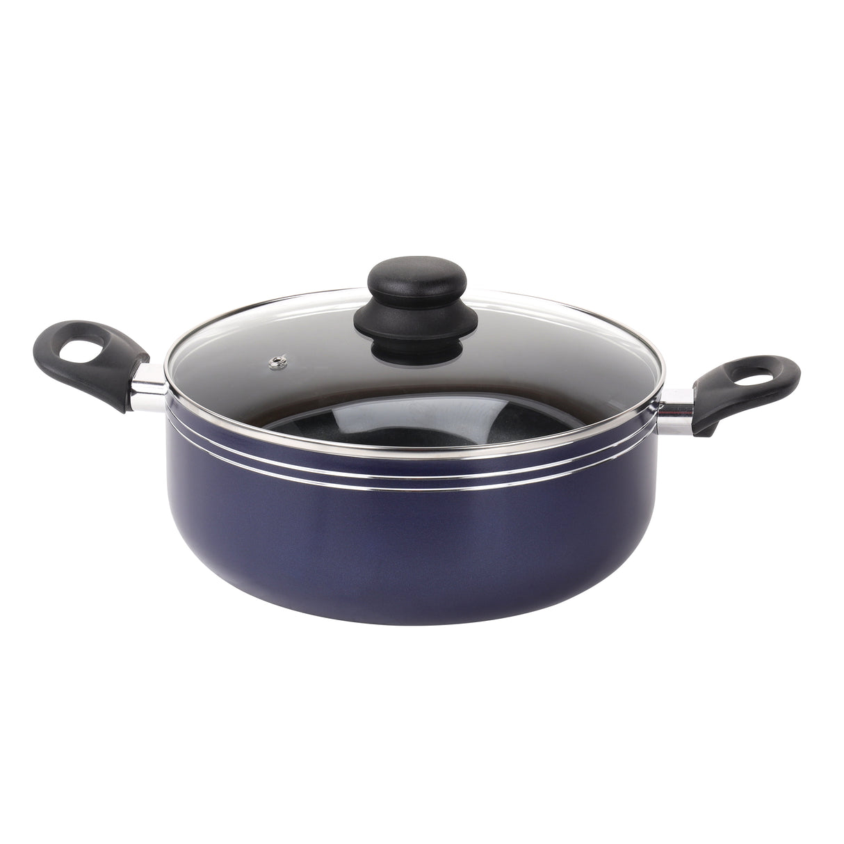 Royalford RF5858 12 Pcs Non Stick Cookware Set with Lids Frypans Saucepans and Nylon Utensils | Dishwasher Safe | Compatible with Gas, Electric, and Halogen Stoves