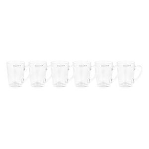 RoyalFord RF5886 Glass Tumbler Set | Premium Clear Glass Mugs with Handle |Durable Beverage Cups for Tea, Coffee &  Water | Heat Resistant |Perfect For Home & Office Use