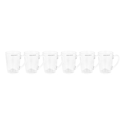 RoyalFord RF5886 Glass Tumbler Set | Premium Clear Glass Mugs with Handle |Durable Beverage Cups for Tea, Coffee &  Water | Heat Resistant |Perfect For Home & Office Use