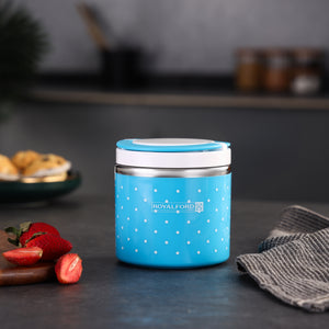 Royalford RF6144 630ML Single Layer Stainless Steel Lunch Box | Multilayer Insulation | Heat Preserving Food Container with Secure Lid for Office, School & Travel Use