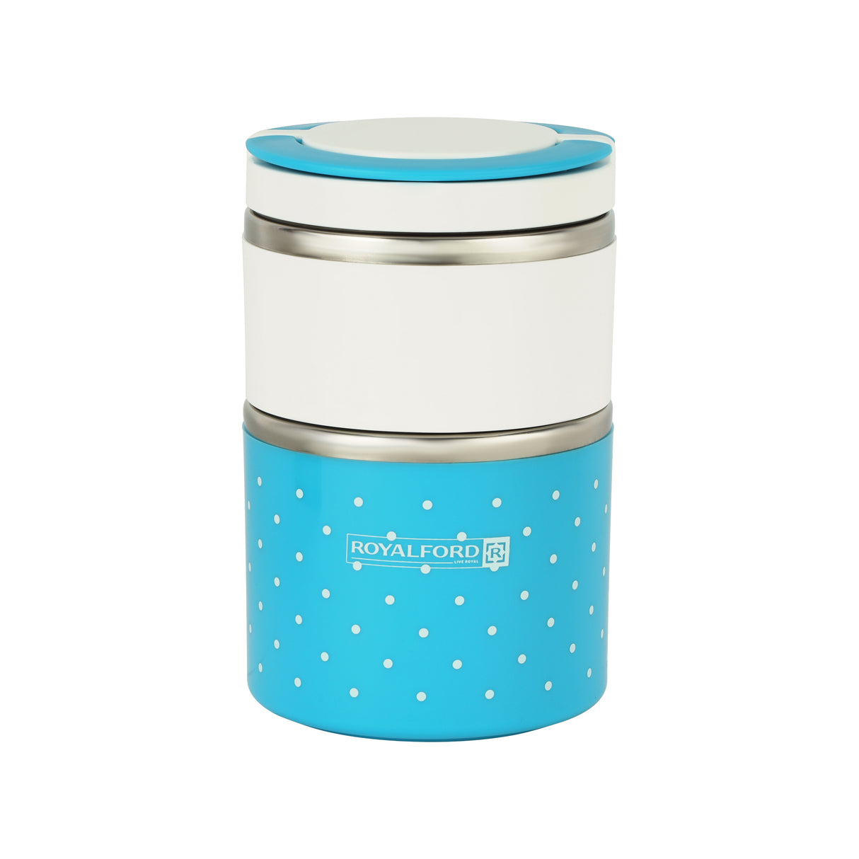Royalford RF6145 Two Layer Lunch Box 930ml | Stainless Steel Insulated | BPA Free Lunch Container | Keeps Food Warm Fresh | Ideal for Office, School ,Travel & Daily Use