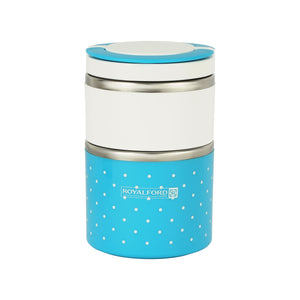 Royalford RF6145 Two Layer Lunch Box 930ml | Stainless Steel Insulated | BPA Free Lunch Container | Keeps Food Warm Fresh | Ideal for Office, School ,Travel & Daily Use