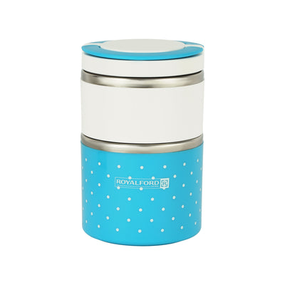 Royalford RF6145 Two Layer Lunch Box 930ml | Stainless Steel Insulated | BPA Free Lunch Container | Keeps Food Warm Fresh | Ideal for Office, School ,Travel & Daily Use