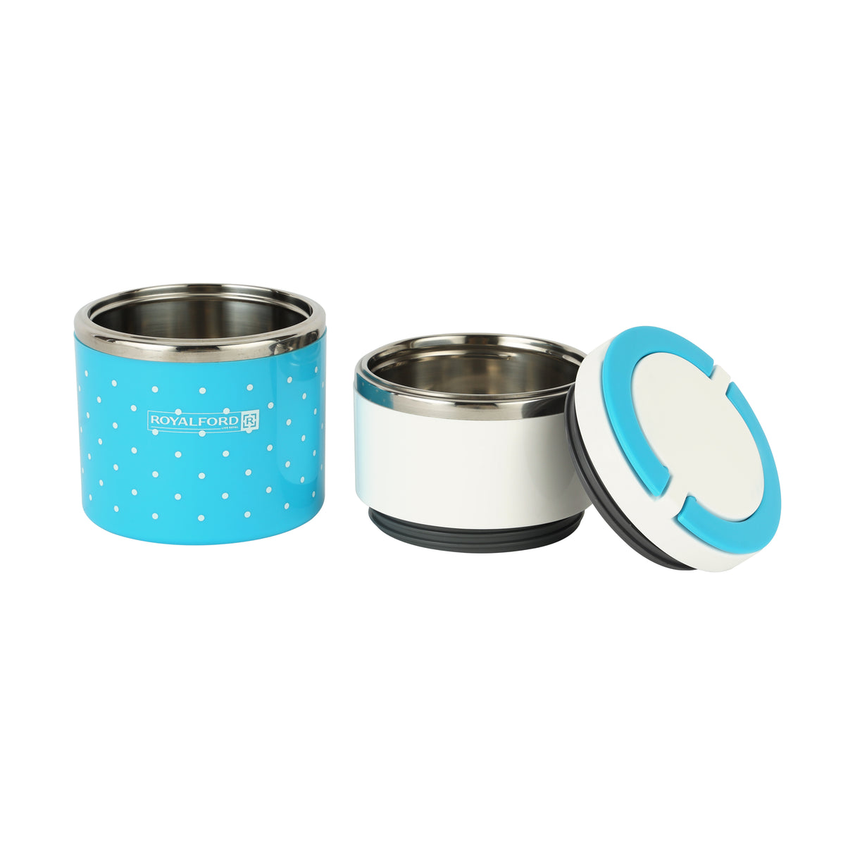 Royalford RF6145 Two Layer Lunch Box 930ml | Stainless Steel Insulated | BPA Free Lunch Container | Keeps Food Warm Fresh | Ideal for Office, School ,Travel & Daily Use