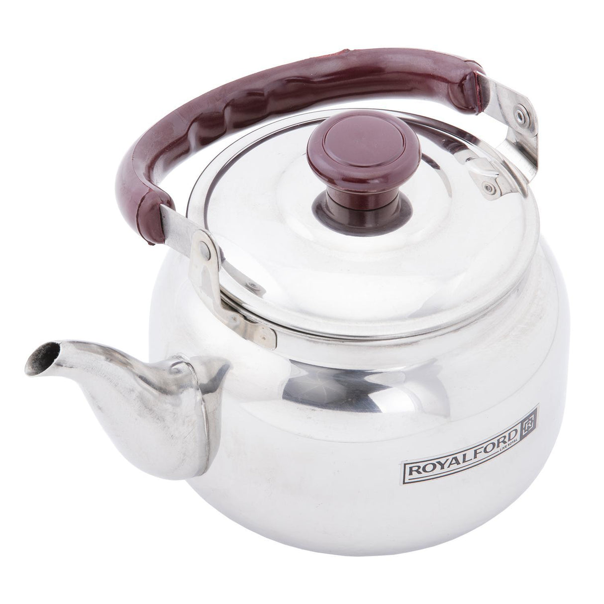 Royalford RF6187 1L Stainless Steel Whistling Kettle for Stovetop | Durable Tea Kettle | Heat Resistant Phenolic Handle | Loud Whistle Alert| Rust Resistant Mirror Finish