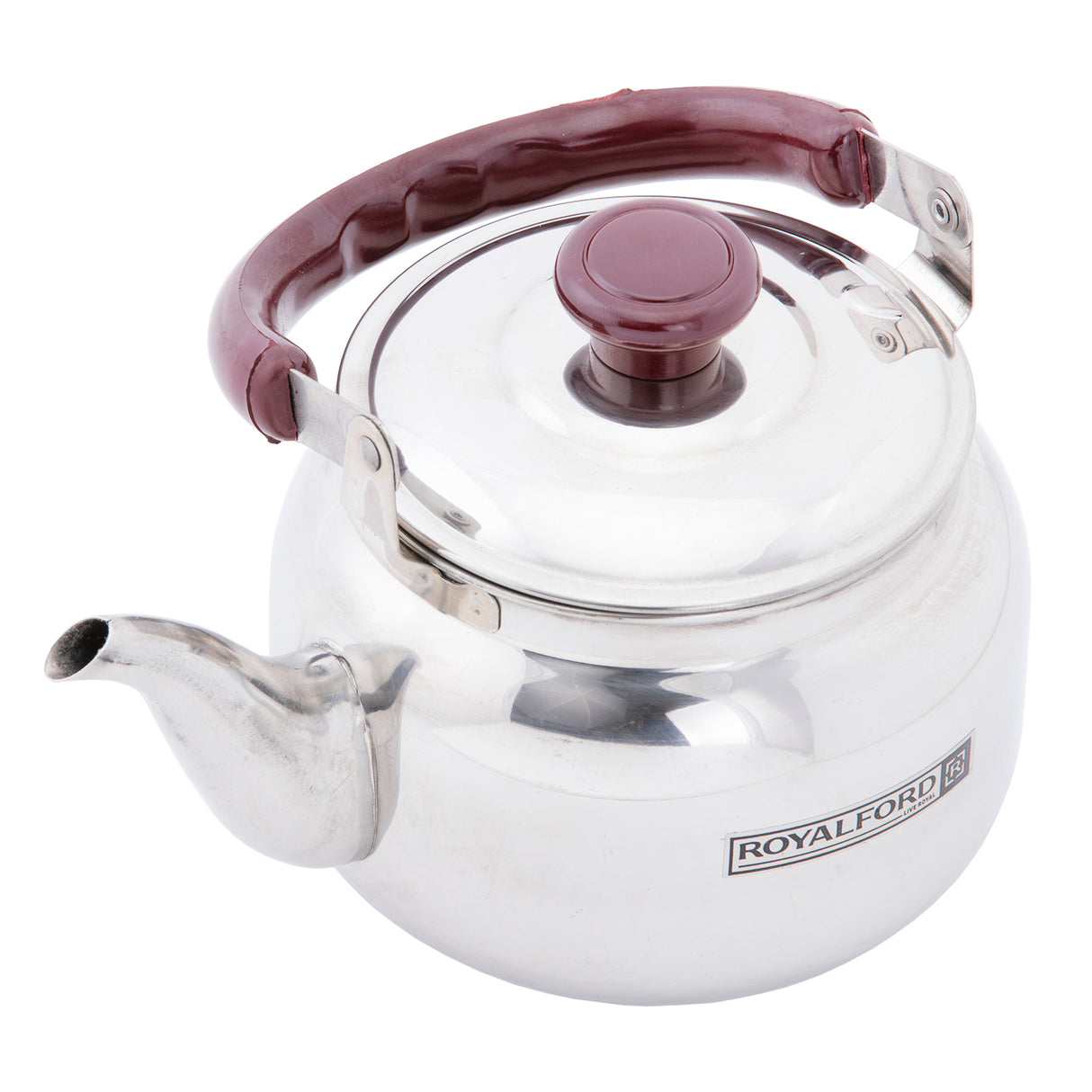 Royalford RF6188 0.75L Stainless Steel Whistling Kettle |  Heat Resistant Phenolic Handle | Durable Stovetop Tea & Coffee Kettle | Perfect for Gas and Electric Cooktops