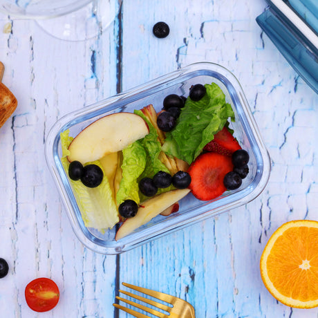 Royalford RF6247 Glass Food Container 370ml| airtight, spill-proof lid & Made from durable borosilicate glass| oven safe up to 300°C, microwave & dishwasher safe|
