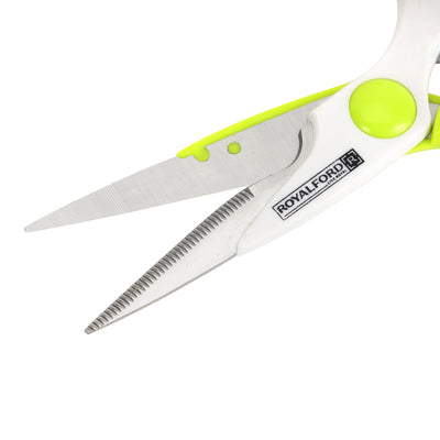 Royalford RF6319 Professional Kitchen Scissors| durable stainless steel with ergonomic handles| ideal for effortlessly cutting meat, vegetables, herbs, and packaging|
