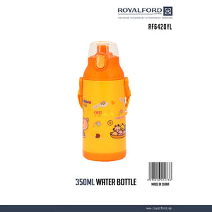 Royalford RF6420YL Kids Water Bottle 350ML | BPA Free | Leakproof Cartoon School Water Bottle with Strap |  Durable Children Drinking Bottle for School, Travel & Picnic