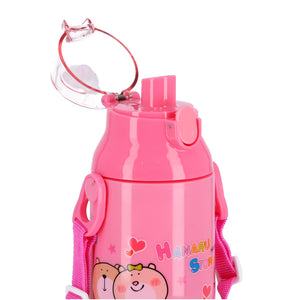 Royalford RF6420RD Kids Water Bottle 350ML with Adjustable Carry Strap | Leakproof Flip Top Lid | BPA Free Plastic School Water Bottle for Kids, Travel & Outdoor Use