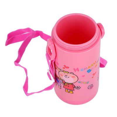 Royalford RF6420RD Kids Water Bottle 350ML with Adjustable Carry Strap | Leakproof Flip Top Lid | BPA Free Plastic School Water Bottle for Kids, Travel & Outdoor Use