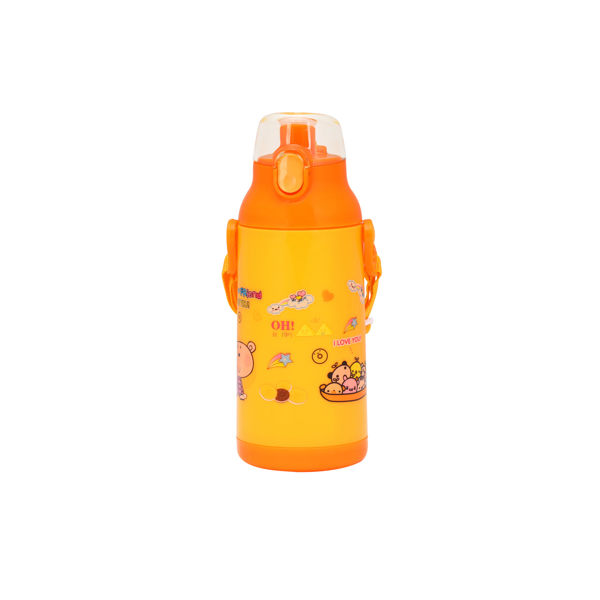 Royalford RF6420YL Kids Water Bottle 350ML | BPA Free | Leakproof Cartoon School Water Bottle with Strap |  Durable Children Drinking Bottle for School, Travel & Picnic