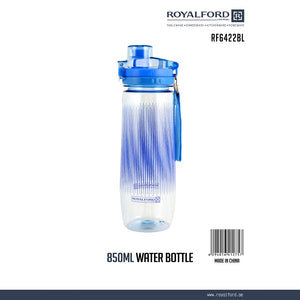 Royalford RF6422BL 850ML BPA Free Water Bottle |Leakproof Reusable Drinking Bottle with Flip Top Lid Carry Strap |Sports Water Bottle for Gym, School, Office & Travel Use