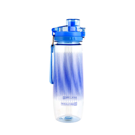 Royalford RF6422BL 850ML BPA Free Water Bottle |Leakproof Reusable Drinking Bottle with Flip Top Lid Carry Strap |Sports Water Bottle for Gym, School, Office & Travel Use