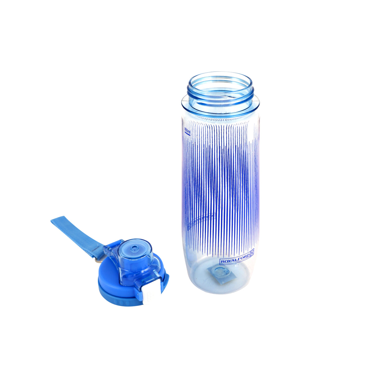 Royalford RF6422BL 850ML BPA Free Water Bottle |Leakproof Reusable Drinking Bottle with Flip Top Lid Carry Strap |Sports Water Bottle for Gym, School, Office & Travel Use