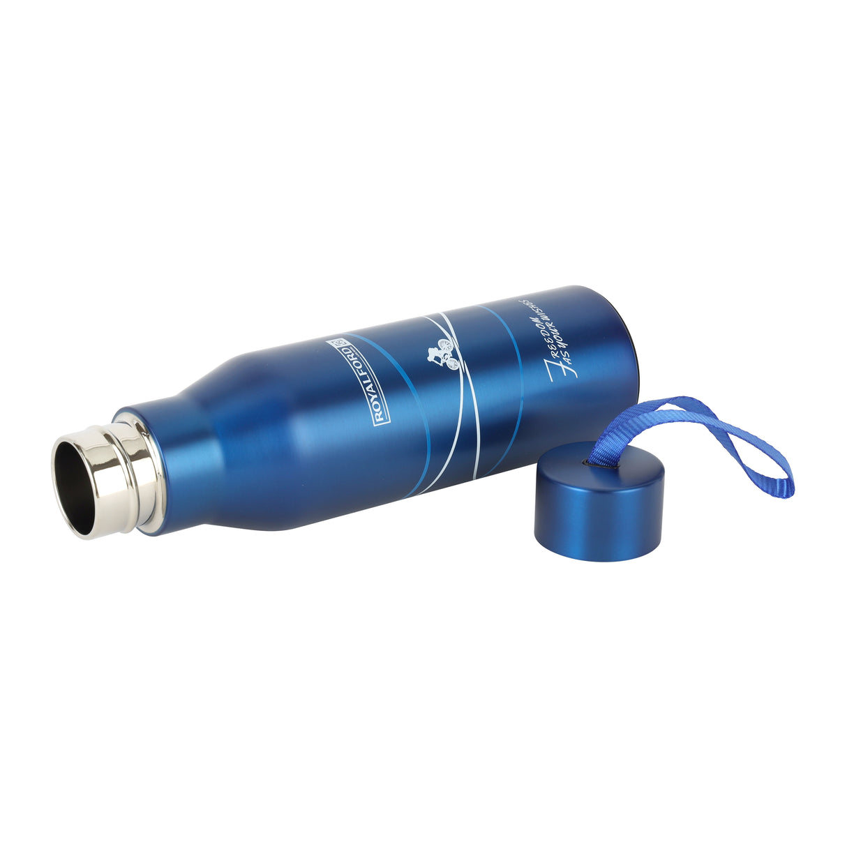 Royalford RF6605 Stainless Steel Vacuum Bottle 450ml | Double Wall Insulated Hot & Cold Flask | 304 Steel Inner|Leak Resistant Lid & Carry Strap|Durable & Rust-Resistant