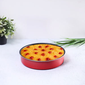 Royalford RF6633 28cm Non-Stick Round Baking Tray | Durable Carbon Steel Cake Pan | Even Heat Distribution | Easy Release Oven Safe Bakeware for Cakes, Pies & Pizza