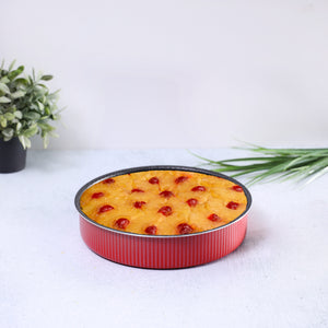 Royalford RF6635 24cm Non-Stick Round Baking Tray | Durable Heavy-Duty Cake & Dessert Baking Pan | Even Heat Distribution | Perfect for Perfect Baking &  Serving