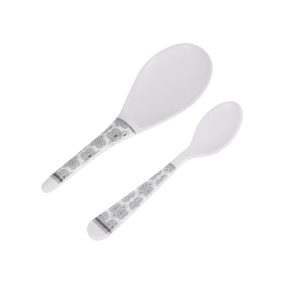 Royalford RF6721 Melamine Ware 40 PCS Dinner Set | Elegant Design | Durable Break-Resistant Tableware | Includes Plates, Bowls, Spoons, Oval Dish & Serving Bowl