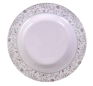 Royalford RF6728 10-inch melamine deep plate| elegant dinnerware, lightweight & chip-resistant| dishwasher and freezer safe, for serving soups, pasta, & meals|