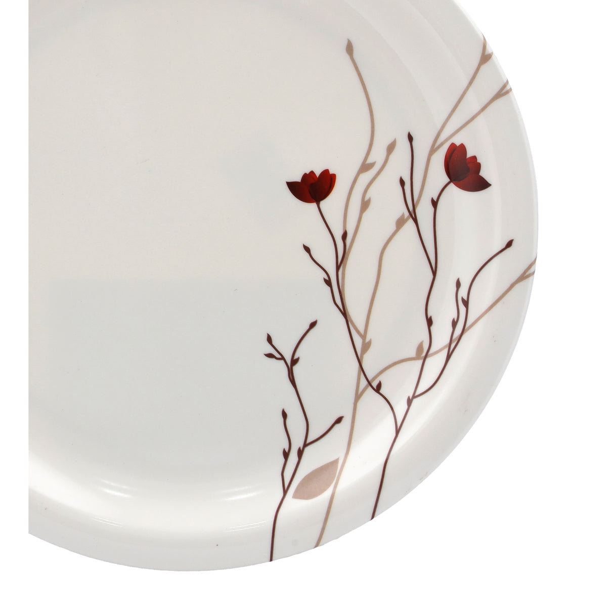 Royalford RF6733 10.5" Melamine Dinner Plate| durable and break-resistant build with elegant floral design| lightweight feel and perfect for daily serving meals|