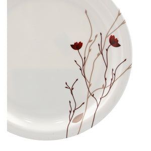 Royalford RF6733 10.5" Melamine Dinner Plate| durable and break-resistant build with elegant floral design| lightweight feel and perfect for daily serving meals|